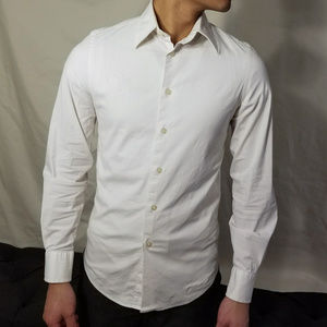 Express Men's 1MX Modern Fit White Dress Shirt XS